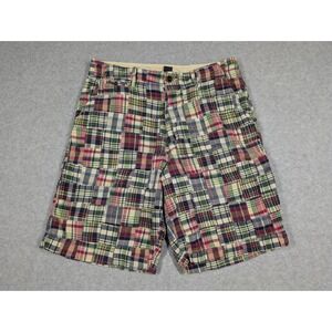 JCrew Men Shorts 31x9 Vintage Madras Plaid Patchwork Colorful Chino‎
